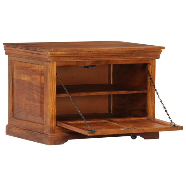 vidaXL Шкаф за обувки, 60x40x41 см, акациево дърво масив