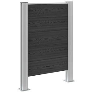 vidaXL Оградка за кошче Сиво 85 x 12 x 115 см Алуминий и WPC