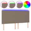 vidaXL LED горна табла за легло, таупе, 200x5x118/128 см, плат