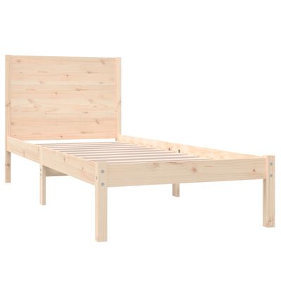vidaXL Рамка за легло, масивно дърво, 75x190 см, Small Single