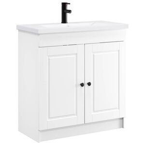 vidaXL Комплект мебели за баня Бяло 78,5 x 37,5 x 81 см