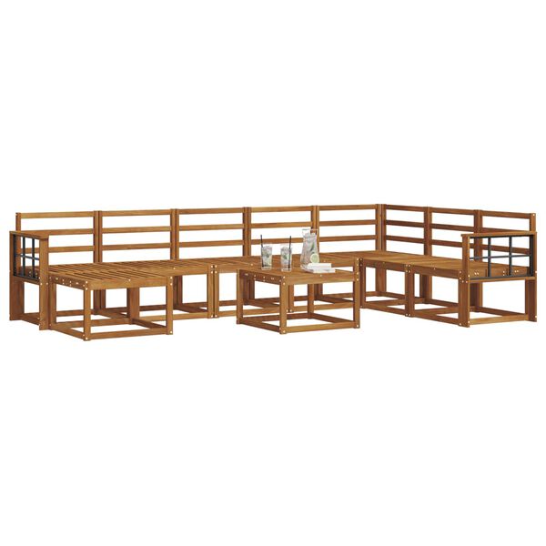 vidaXL Комплект дивани за открито 9 pcs Естествен