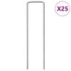vidaXL Колчета за земя U-образни 25 бр 15x3,5 см поцинкована стомана