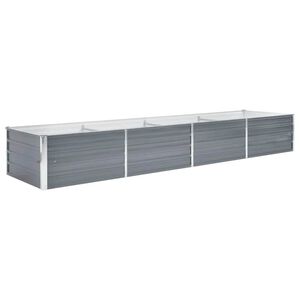 vidaXL Градинска висока леха поцинкована стомана 320x80x45 см сива