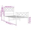 vidaXL Метална рамка за легло с горна и долна табла, бяла, 80x200 см