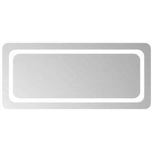 vidaXL LED огледало за баня Прозрачен 90 x 40 cm закалено стъкло