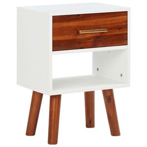 vidaXL Нощно шкафче, акациево дърво масив, 40x30x57 см