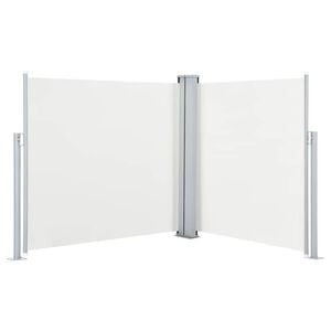 vidaXL Прибираща се странична тента, кремава, 120x600 см