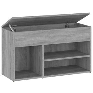 vidaXL Шкаф за обувки, сив сонома, 80x30x45 см, инженерно дърво