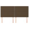 vidaXL Табла за легло, тъмнокафява, 180x5x118/128 см, плат