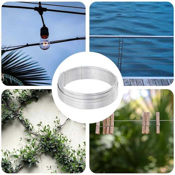 vidaXL Проводник за ограда Сребрист 25 m Горещо поцинкована тел