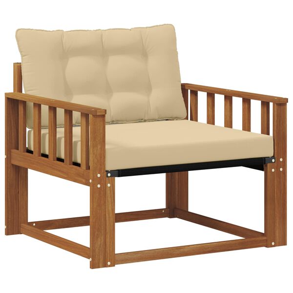 vidaXL Комплект дивани за открито Солидно акациево дърво и текстилена