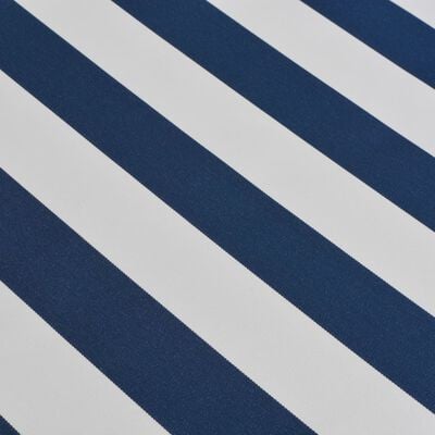 vidaXL Сгъваема тента с ръчно задвижване, 400 см, синьо/бяло