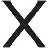 vidaXL Крака за трапезна маса, X-образни, 2 бр., черни, 70 x (72-73) см, стомана