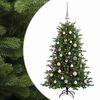 vidaXL Изкуствена коледна елха с топки 120 см 150 LED светодиода