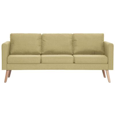 vidaXL 3-местен диван, текстил, зелен