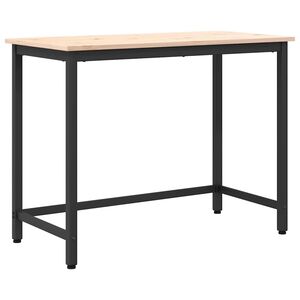 vidaXL Маса Естествен 100 x 50 x 77 см Инженерна дървесина и стомана