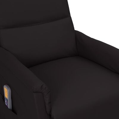 vidaXL Изправящ масажен стол, черен, изкуствена кожа