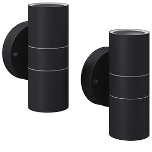 vidaXL Външни LED лампи, 2бр, неръждаема стомана, насочени горе/долу