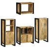 vidaXL Комплект мебели за баня 4 pcs Кафяво Солидно мангово дърво