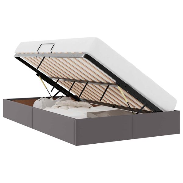 vidaXL Легло с място за съхранение Сив 120 x 200 cm Изкуствена