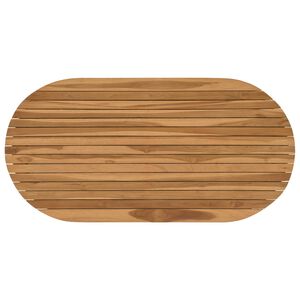 vidaXL Топ за маса 110 x 55 x 3,5 см Овална Солидно тиково дърво