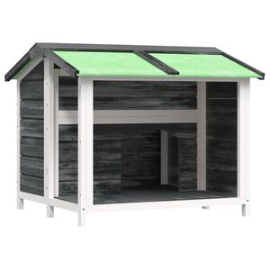 vidaXL Кучешка колиба, сива, 96x87x80,5 см, бор масив