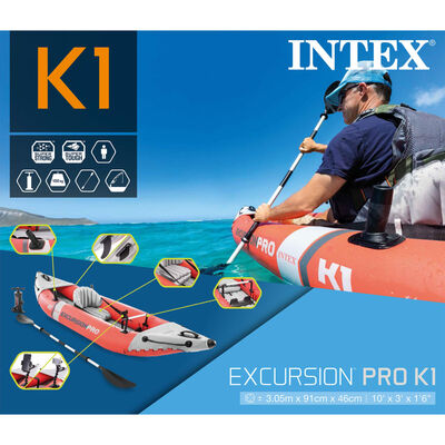 Intex Надуваем каяк "Excursion Pro K1" 305x91x46 см