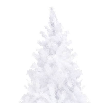 vidaXL Изкуствена предварително осветена коледна елха, 300 см, бяла