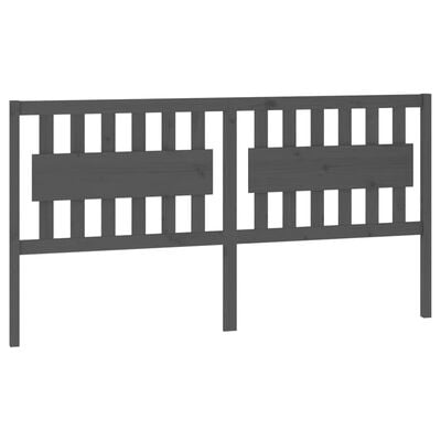 vidaXL Горна табла за легло, сива, 185,5x4x100 см, бор масив