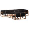 vidaXL Комплект дивани за открито 9 pcs Естествено и черно