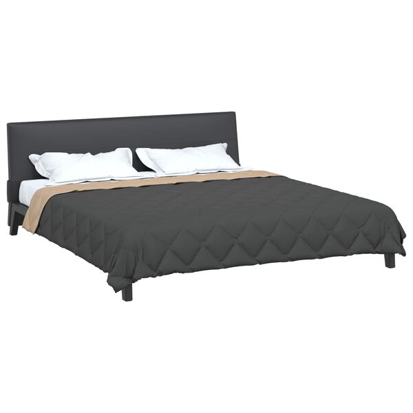 vidaXL Пълно годишно юрганче Антрацит и таупе 200 x 200 cm Микрофибър