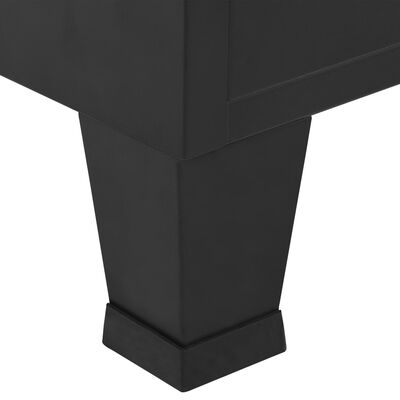 vidaXL Гардероб, черен, 90x40x140 см, стомана