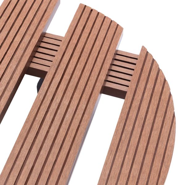 vidaXL Поставки за цветя на колелца, 4 бр, кафяви, Ø30x7,5 см, WPC