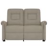 vidaXL 2-местен масажен реклайнер, светлосив, микрофибърна тъкан