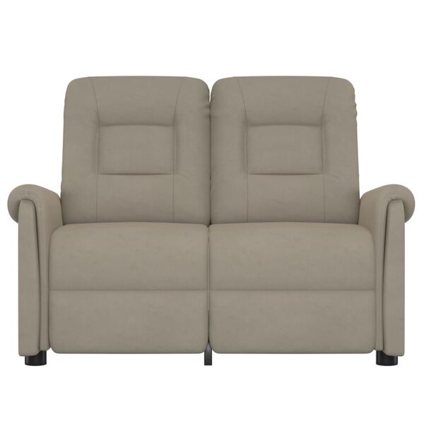 vidaXL 2-местен масажен реклайнер, светлосив, микрофибърна тъкан