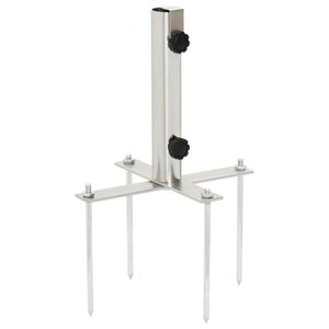 vidaXL Основа за чадър с шипове за земя за &Oslash;32-38 мм сребриста стомана