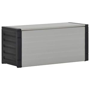 vidaXL Градински шкаф за отпадъци, сив, 85x34x40 см
