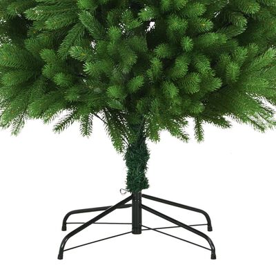 vidaXL Изкуствена осветена коледна елха с топки 240 см зелена