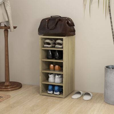 vidaXL Шкаф за обувки, дъб сонома, 31,5x35x70 см, ПДЧ
