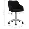 vidaXL Въртящи се трапезни столове, 2 бр, черни, текстил