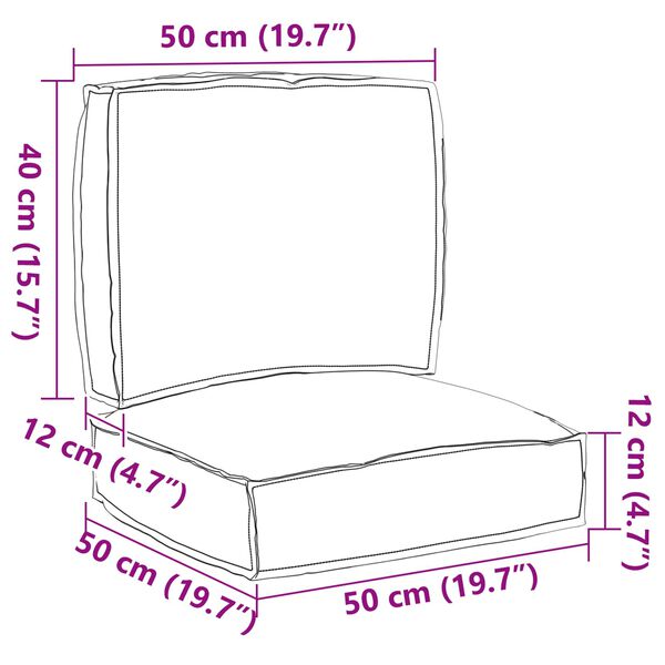 vidaXL Комплект възглавници за палет 2 pcs Крем Оксфордска тъкан