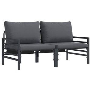 vidaXL Мебели за открито 2 Брой Антрацит 80 x 80 x 71 cm Стомана