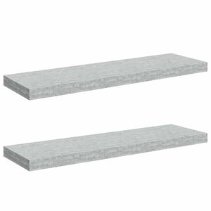 vidaXL Окачени стенни рафтове, 2 бр, бетонно сиви, 80x23,5x3,8 см, МДФ