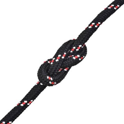 vidaXL Морско въже, полипропилен, 12 мм, 50 м, черно