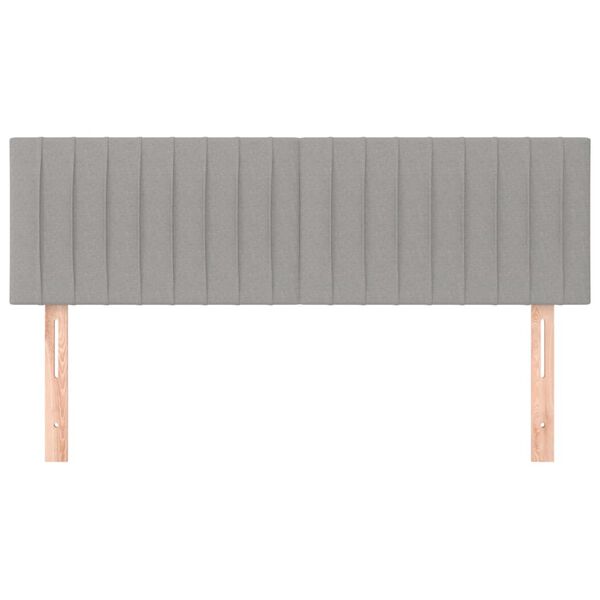 vidaXL Табла за легло, светло сива, 144x5x78/88 см, плат