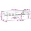 vidaXL Рамка за легло без матрак, восъчнокафяв, 75x190 см, бор масив