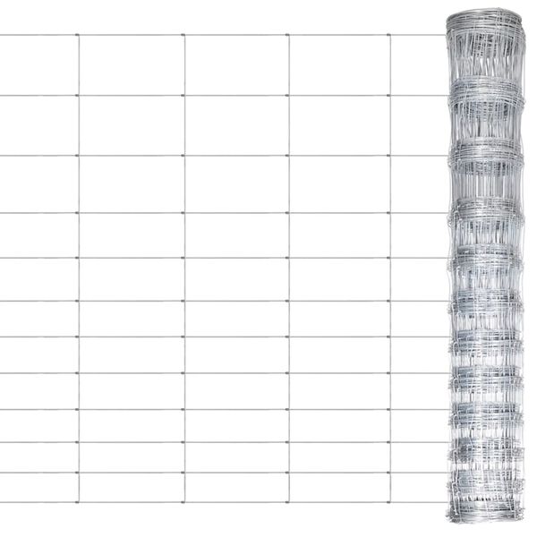 vidaXL Градинска ограда, поцинкована стомана, 50 м, 150 см, сребриста