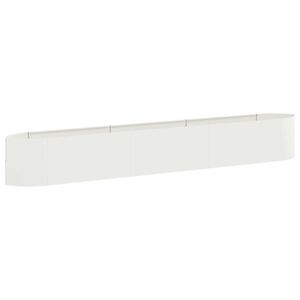 vidaXL Вдигната леха за градина Бяло 300 x 40 x 40 см Стомана