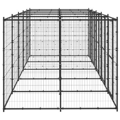 vidaXL Външна клетка за кучета, стомана, 12,1 м²